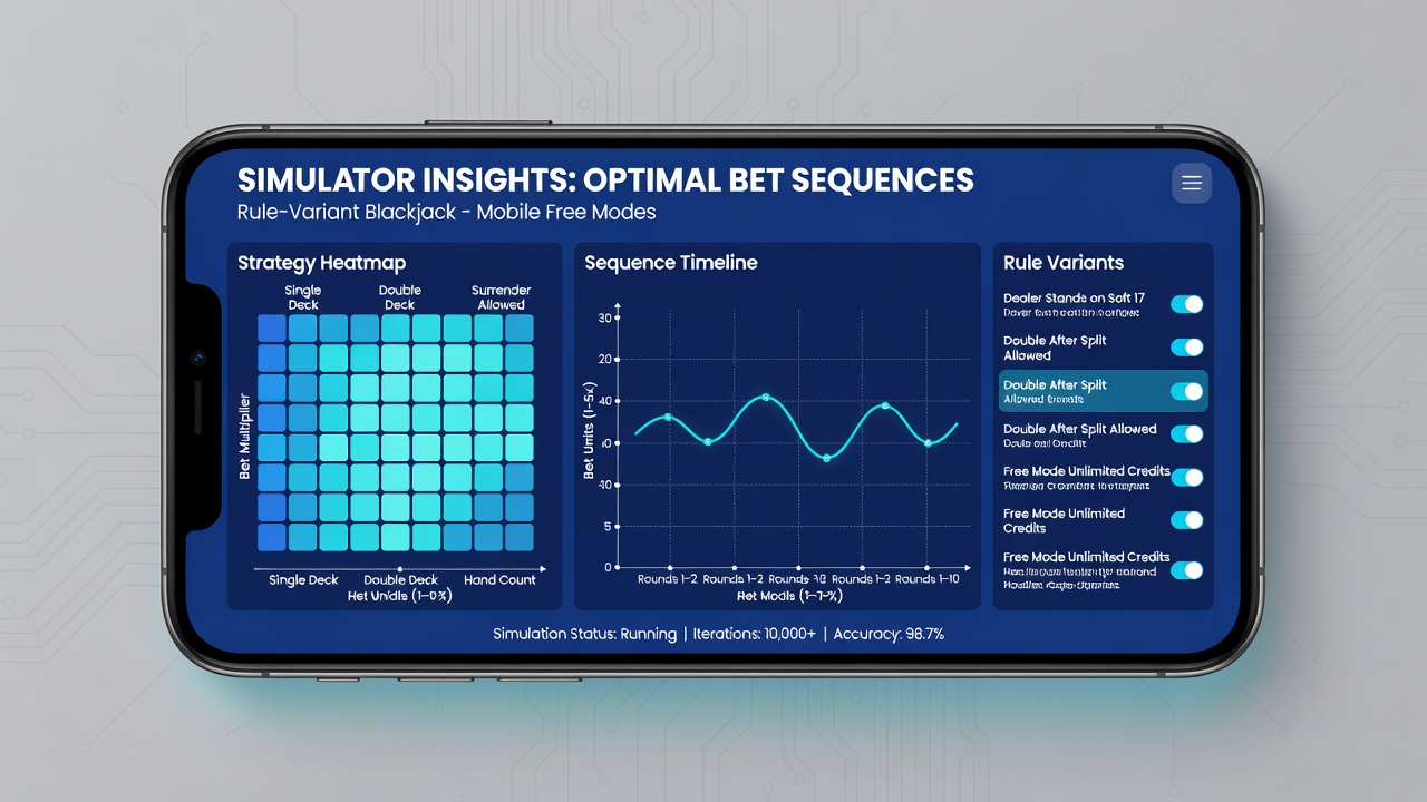 Heatmap der optimalen Wettsequenzen in regelvariierten Blackjack-Simulationen