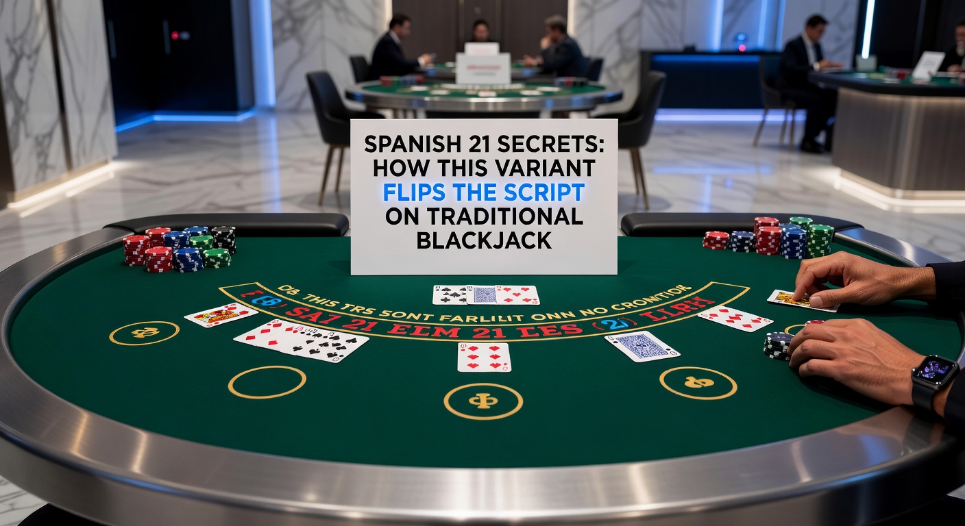 Nahaufnahme einer Spanish 21-Hand mit Bonus-Kombination, Kartenfächer auf dem grünen Filz
